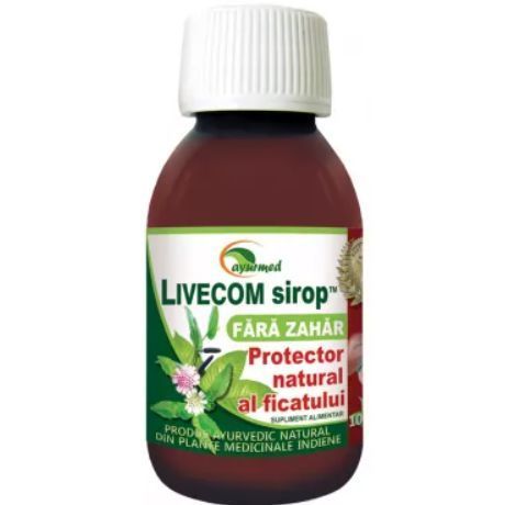 Livecom sirop fara zahar protector natural al ficatului, 100 ml, Ayurmed
